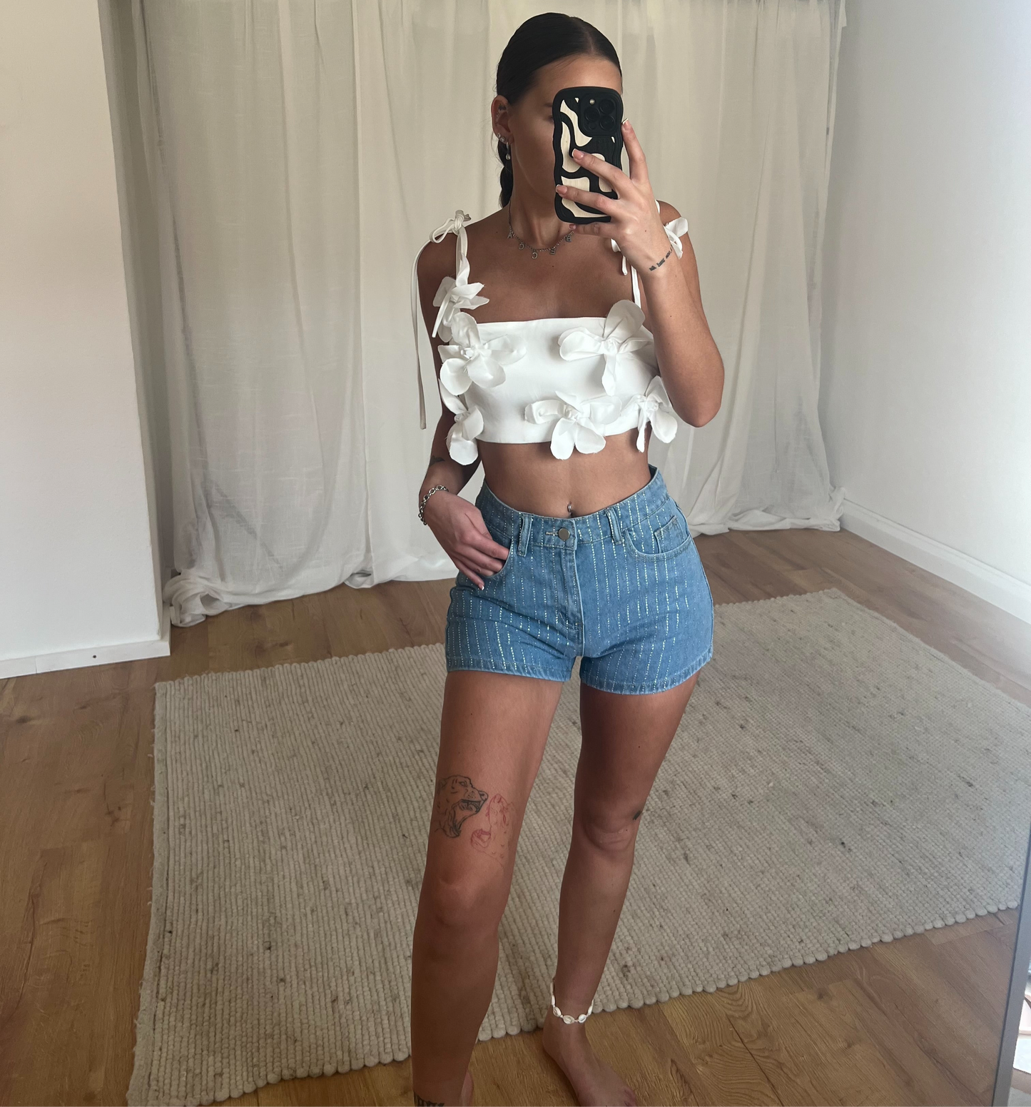 Cropped-Top mit Blumen