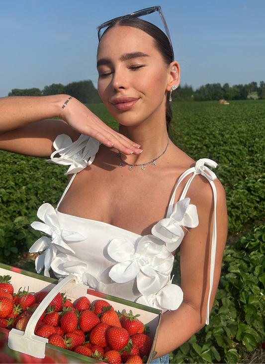 Cropped-Top mit Blumen