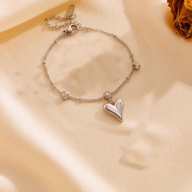 Made to Be Loved – Herz Armband (silber)