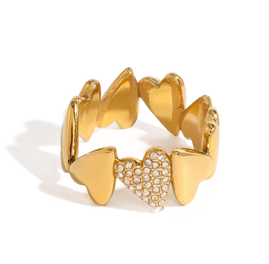 Crystal Hearts Ring